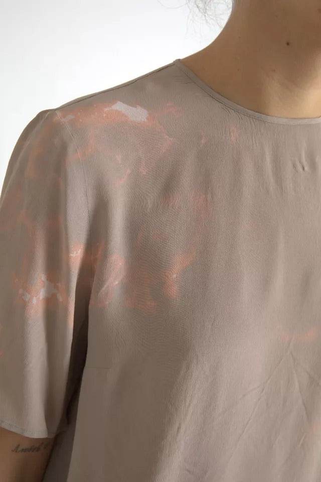 Dolce & Gabbana Brown Round Neck Short Sleeve Blouse Top - Hilstor