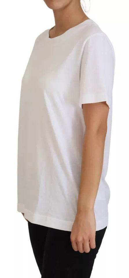 Dolce & Gabbana Optical White Printed Short Sleeves Top - Hilstor