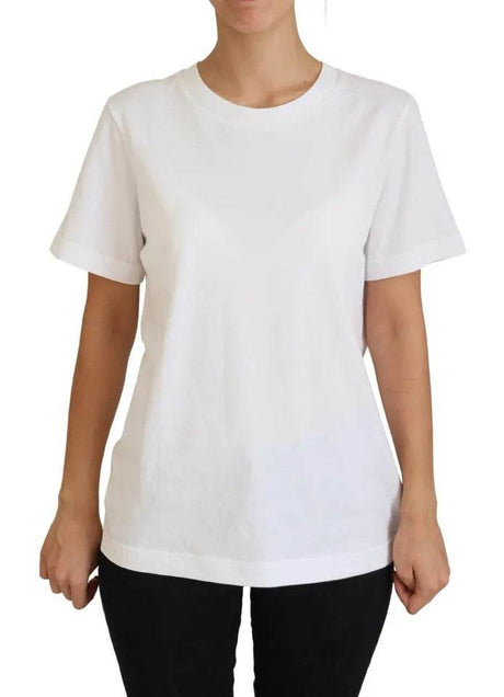 Dolce & Gabbana Optical White Printed Short Sleeves Top - Hilstor