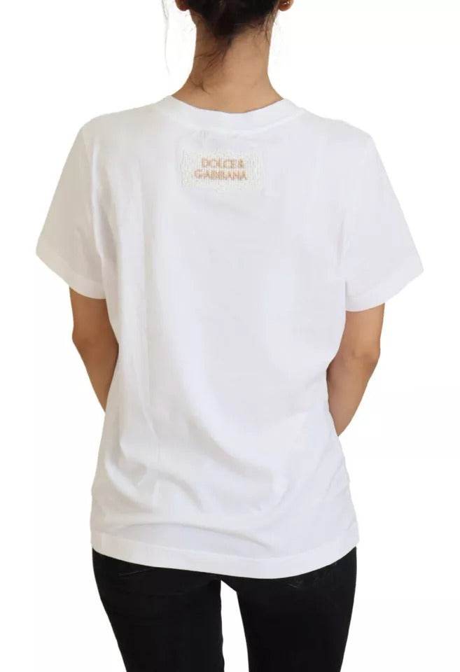 Dolce & Gabbana Optical White Printed Short Sleeves Top - Hilstor