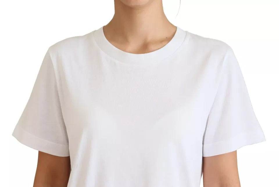 Dolce & Gabbana Optical White Printed Short Sleeves Top - Hilstor
