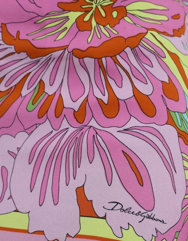 Dolce & Gabbana Multicolor Floral Silk Sleeveless Tank Top - Hilstor