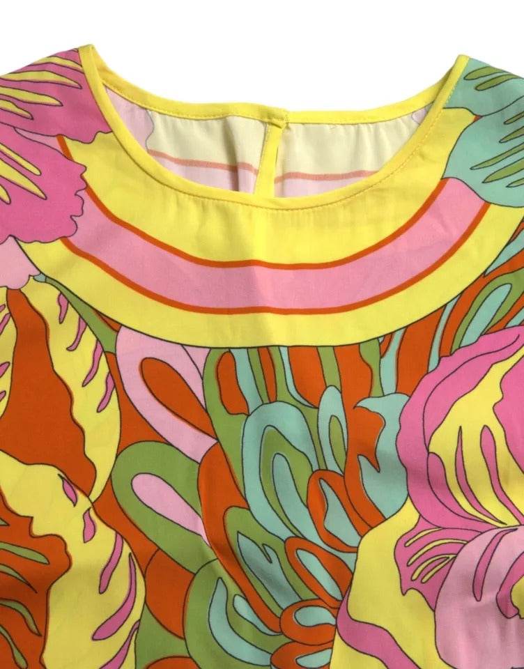 Dolce & Gabbana Multicolor Floral Silk Sleeveless Tank Top - Hilstor