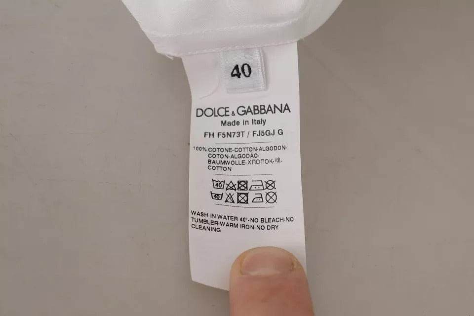 Dolce & Gabbana White Cotton Collared Formal Dress Shirt Top - Hilstor