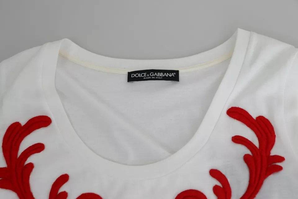 Dolce & Gabbana White Cotton Heart Applique Sleeveless Tank Top - Hilstor