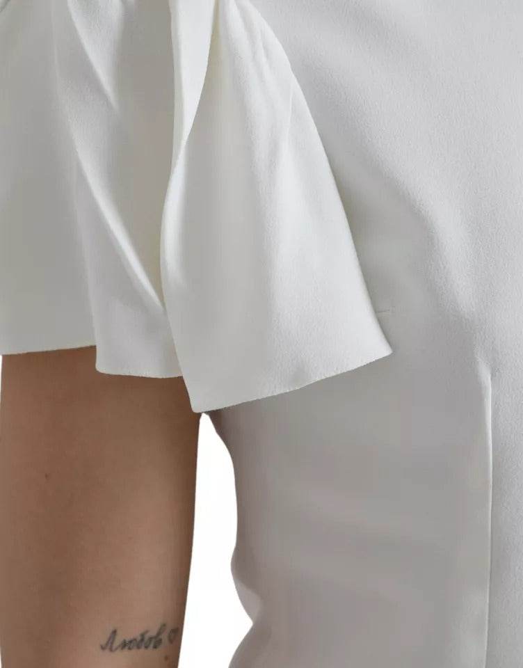 Dolce & Gabbana White Viscose Round Neck Short Sleeves Top - Hilstor