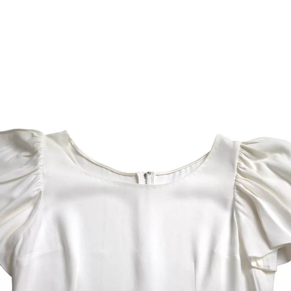 Dolce & Gabbana White Viscose Round Neck Short Sleeves Top - Hilstor