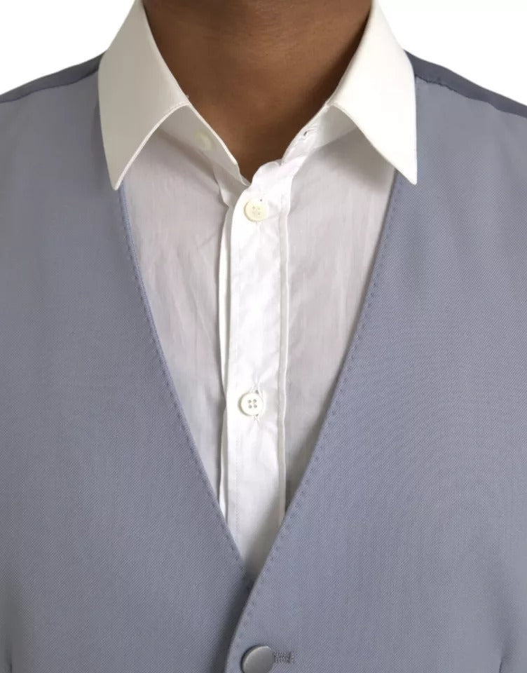 Dolce &amp; Gabbana lyseblå uld formel vest vest