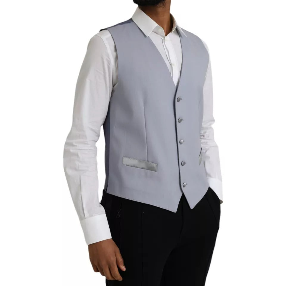 Dolce &amp; Gabbana lyseblå uld formel vest vest