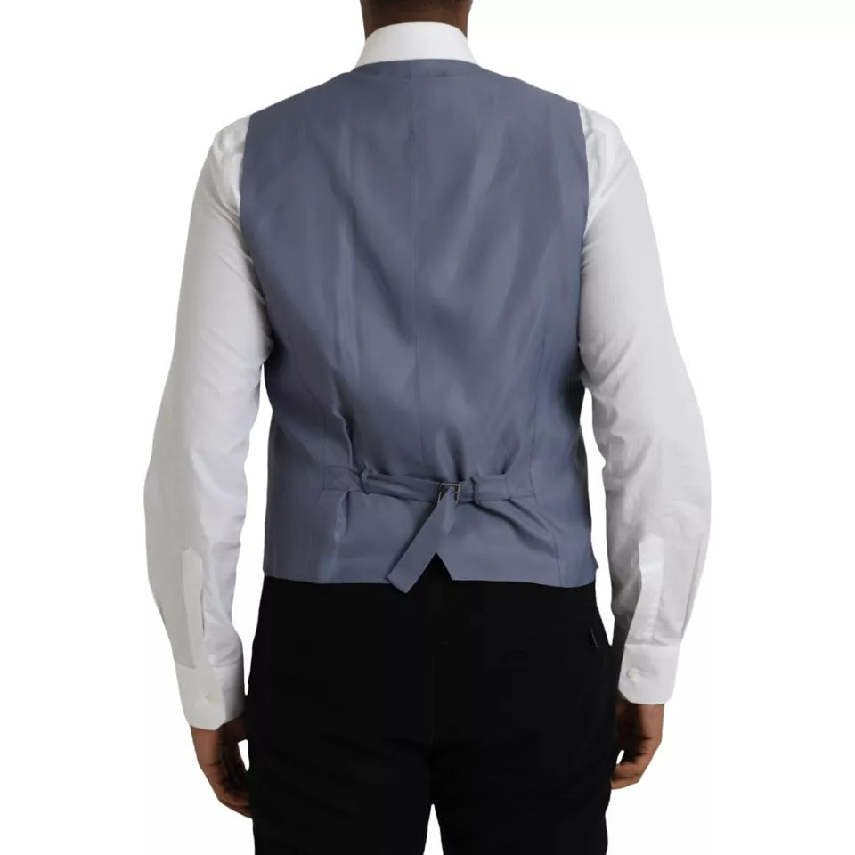 Dolce &amp; Gabbana lyseblå uld formel vest vest