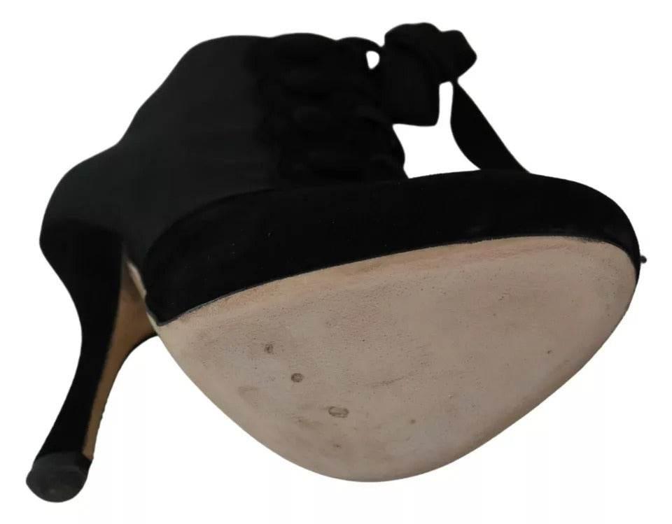 Dolce & Gabbana Black Suede Stretch Ankle Boots Booties Shoes - Hilstor