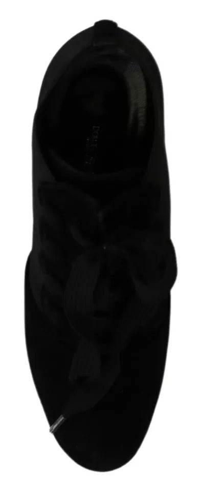 Dolce & Gabbana Black Suede Stretch Ankle Boots Booties Shoes - Hilstor