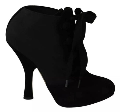 Dolce & Gabbana Black Suede Stretch Ankle Boots Booties Shoes - Hilstor