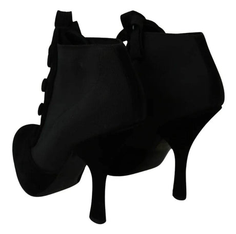 Dolce & Gabbana Black Suede Stretch Ankle Boots Booties Shoes - Hilstor
