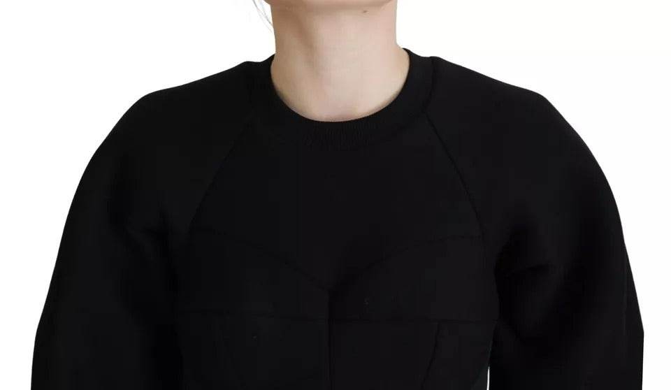 Dolce & Gabbana Black Long Sleeves A-line Mini Cotton Dress - Hilstor
