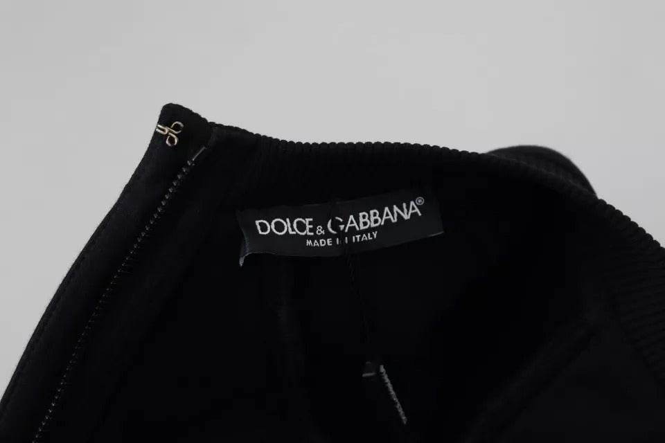 Dolce & Gabbana Black Long Sleeves A-line Mini Cotton Dress - Hilstor