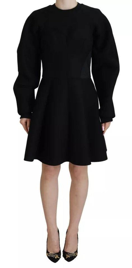 Dolce & Gabbana Black Long Sleeves A-line Mini Cotton Dress - Hilstor