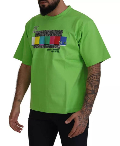 Dolce & Gabbana Green Cotton DG CHANNEL Top T-shirt - Hilstor