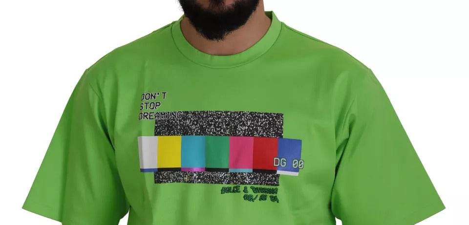 Dolce & Gabbana Green Cotton DG CHANNEL Top T-shirt - Hilstor