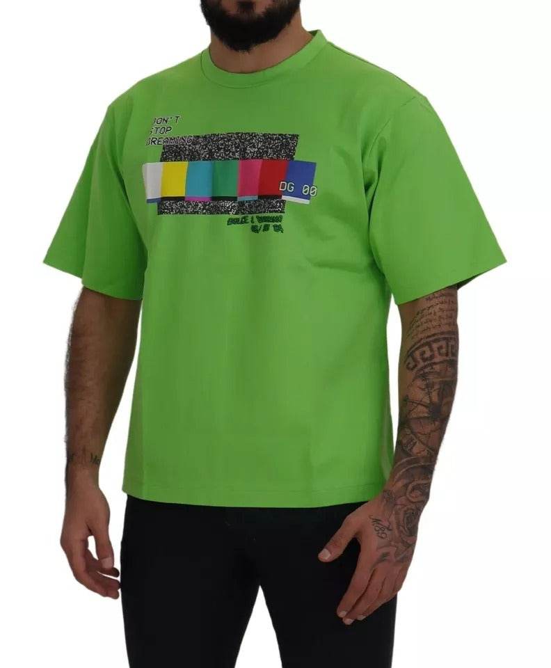 Dolce & Gabbana Green Cotton DG CHANNEL Top T-shirt - Hilstor