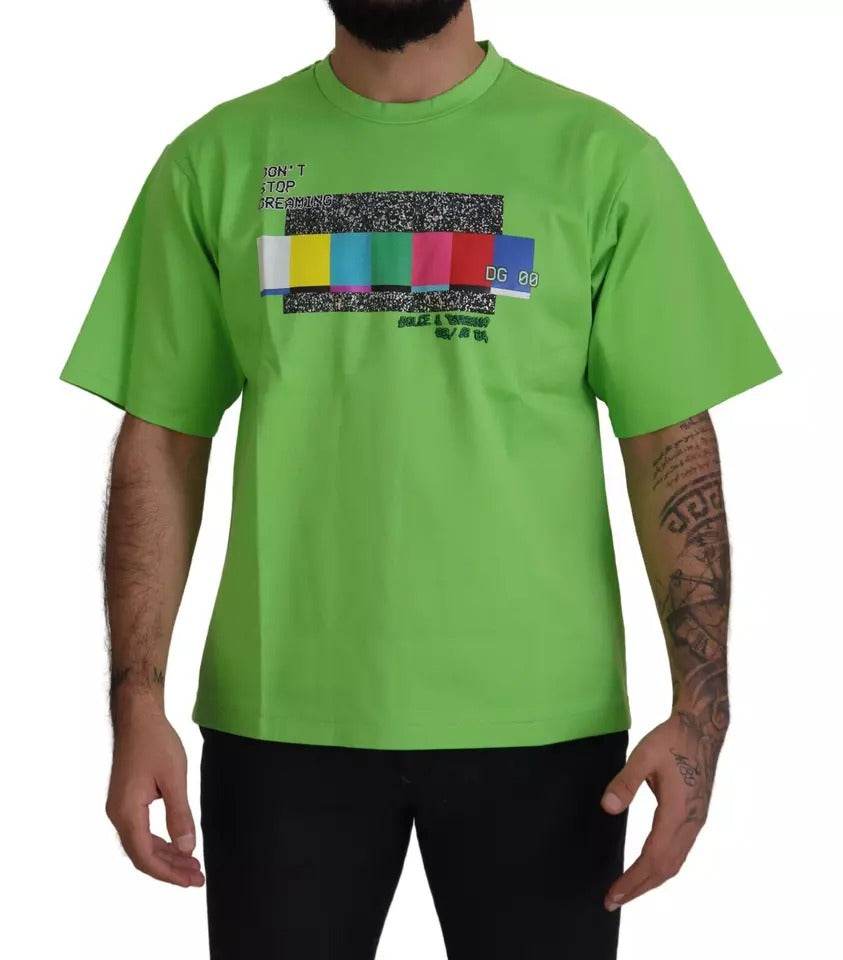 Dolce & Gabbana Green Cotton DG CHANNEL Top T-shirt - Hilstor