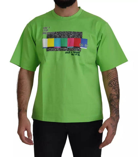 Dolce & Gabbana Green Cotton DG CHANNEL Top T-shirt - Hilstor