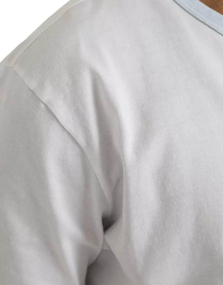 Dolce & Gabbana White Cotton Round Neck Short Sleeve T-shirt - Hilstor