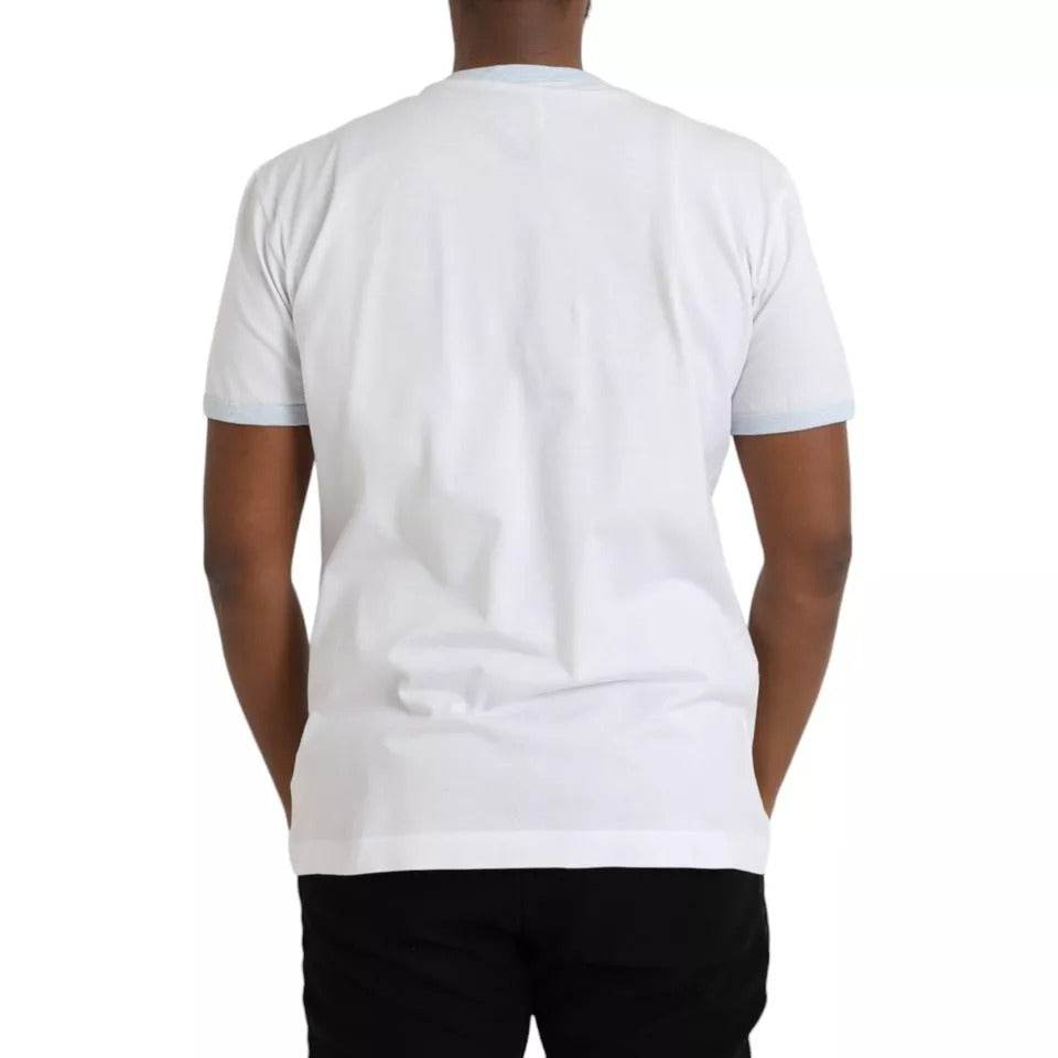 Dolce & Gabbana White Cotton Round Neck Short Sleeve T-shirt - Hilstor