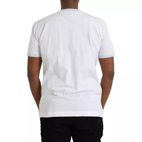 Dolce & Gabbana White Cotton Round Neck Short Sleeve T-shirt - Hilstor