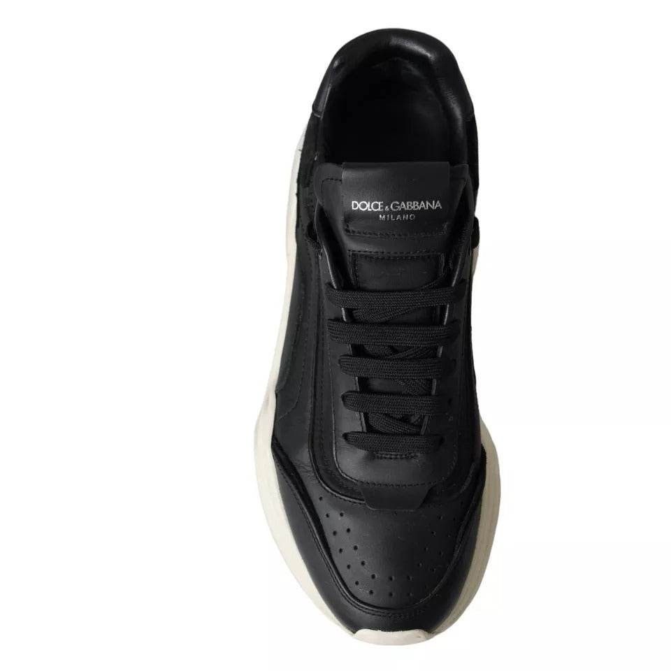 Dolce & Gabbana Black Leather DAYMASTER Mens Sneakers Shoes - Hilstor