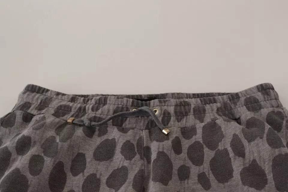 Dolce & Gabbana Gray Leopard Print Sweatpants Jogger Pants - Hilstor