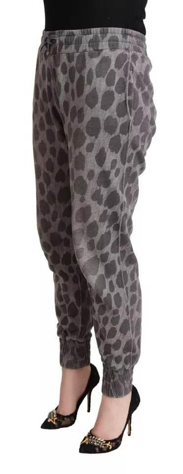 Dolce & Gabbana Gray Leopard Print Sweatpants Jogger Pants - Hilstor