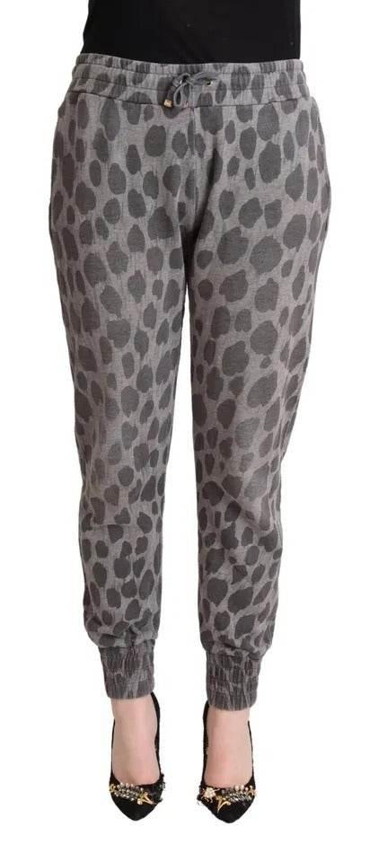 Dolce & Gabbana Gray Leopard Print Sweatpants Jogger Pants - Hilstor