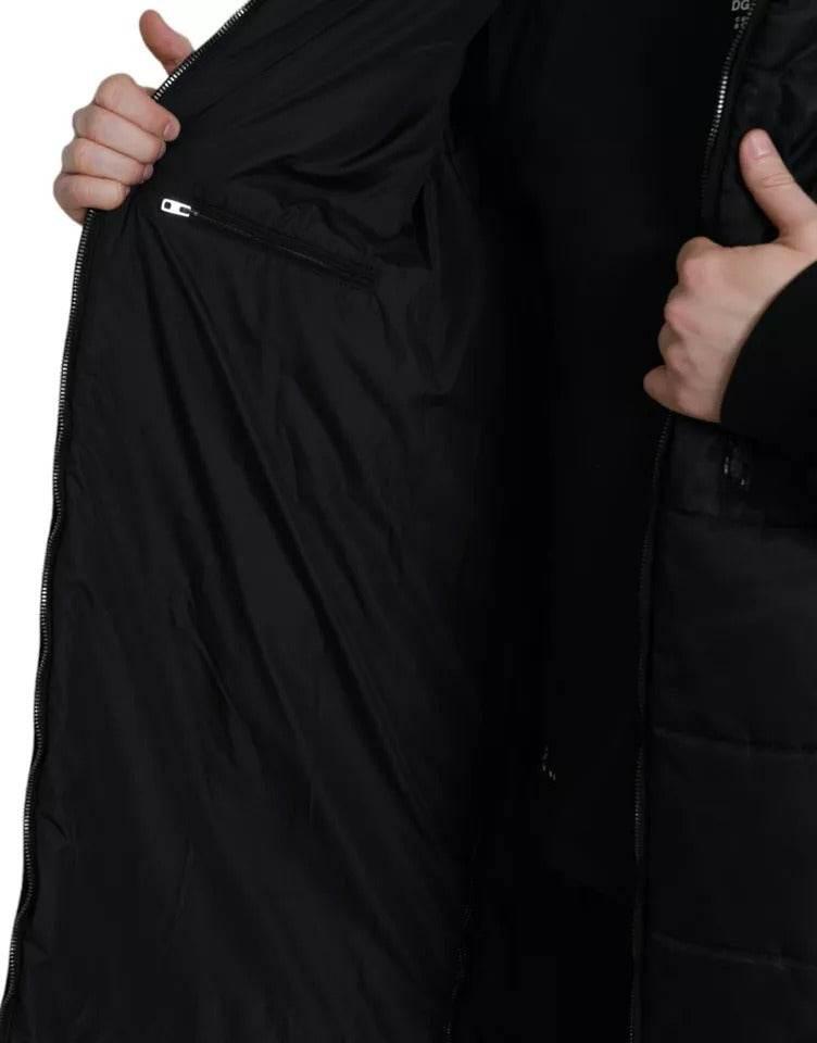Dolce & Gabbana Black Nylon Hooded Parka Coat Winter Jacket - Hilstor