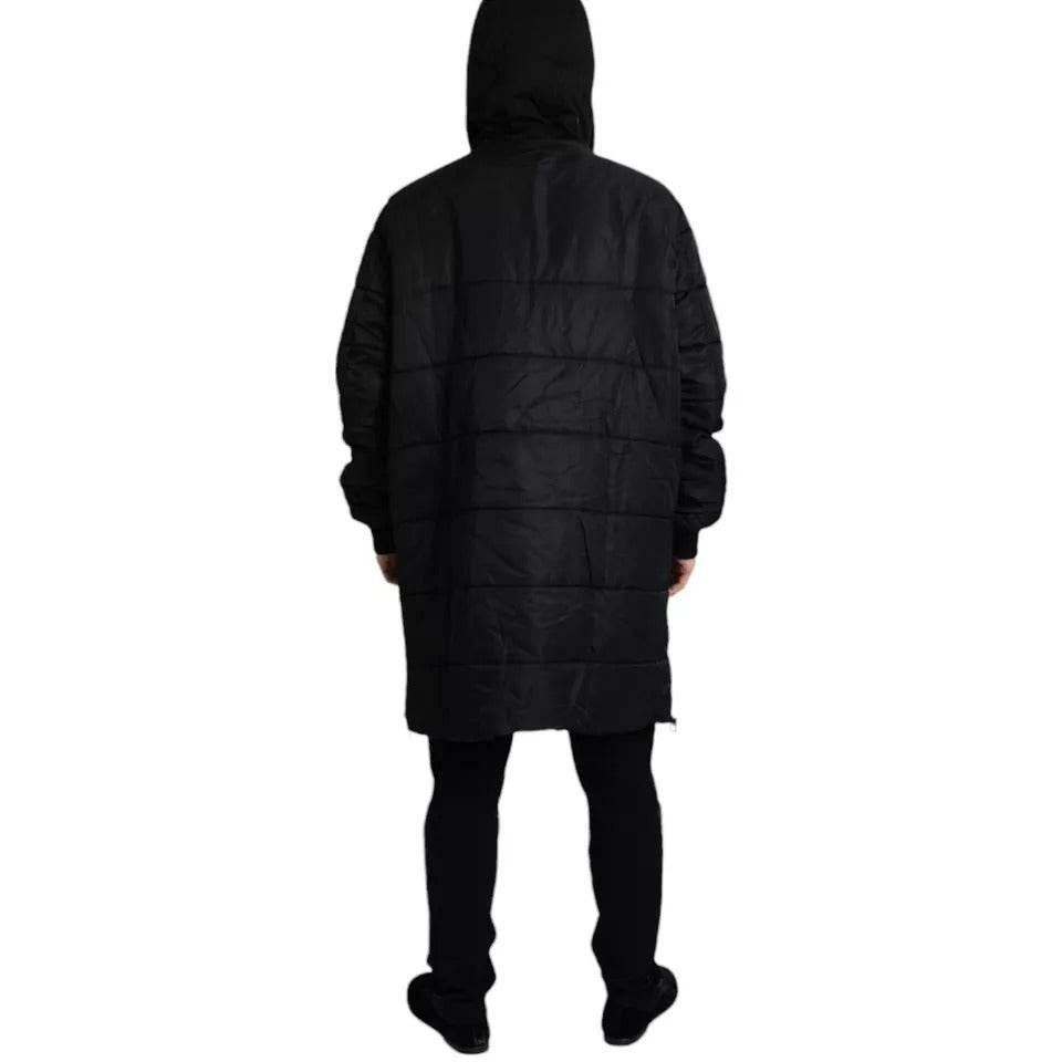 Dolce & Gabbana Black Nylon Hooded Parka Coat Winter Jacket - Hilstor