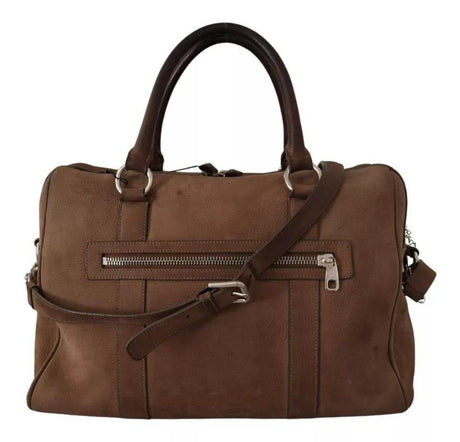 Dolce & Gabbana Brown Leather Shoulder Strap Travel Messenger Gym Men Bag - Hilstor
