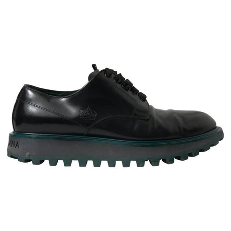 Dolce & Gabbana Black Leather Derby Formal Dress Shoes - Hilstor