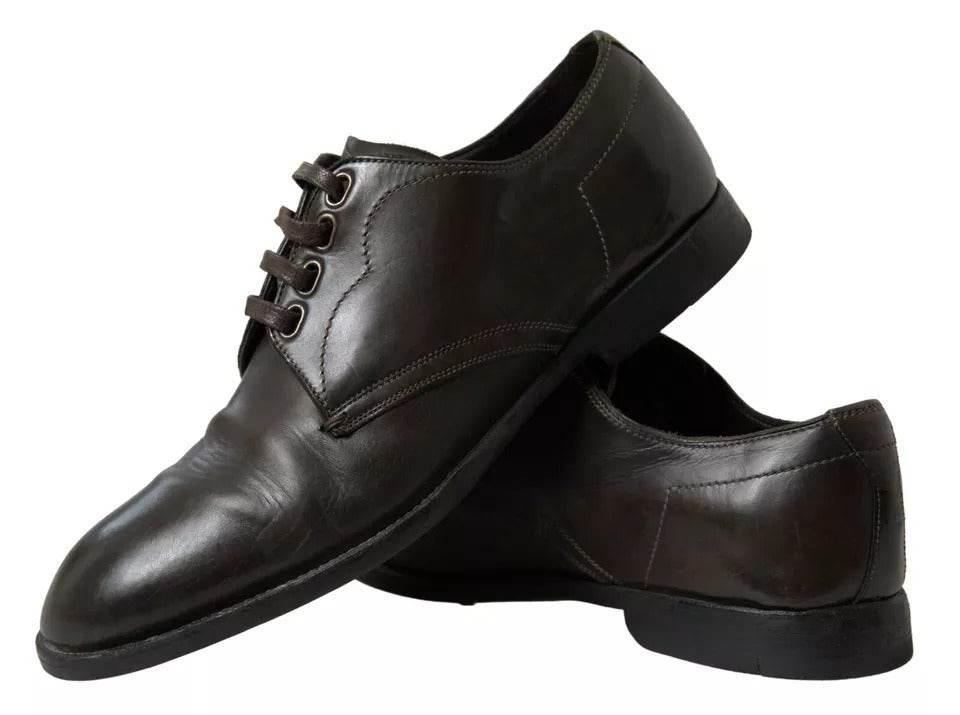 Dolce & Gabbana Green Leather Mens Formal Dress Shoes - Hilstor