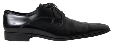 Dolce & Gabbana Black Polished Leather Formal Dress Shoes - Hilstor