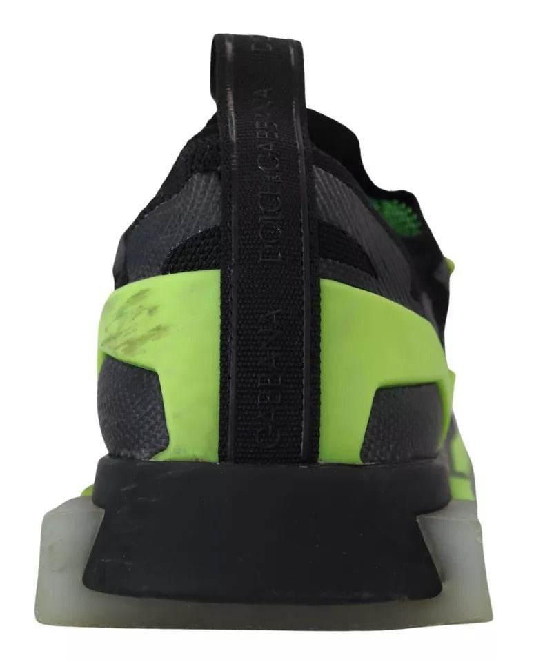Dolce & Gabbana Black Yellow SORRENTO Sport Stretch Sneakers Shoes - Hilstor