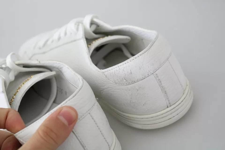 Dolce & Gabbana White Saint Tropez Lace Up Men Sneakers Men Shoes - Hilstor