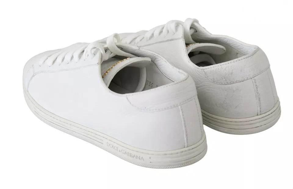 Dolce & Gabbana White Saint Tropez Lace Up Men Sneakers Men Shoes - Hilstor