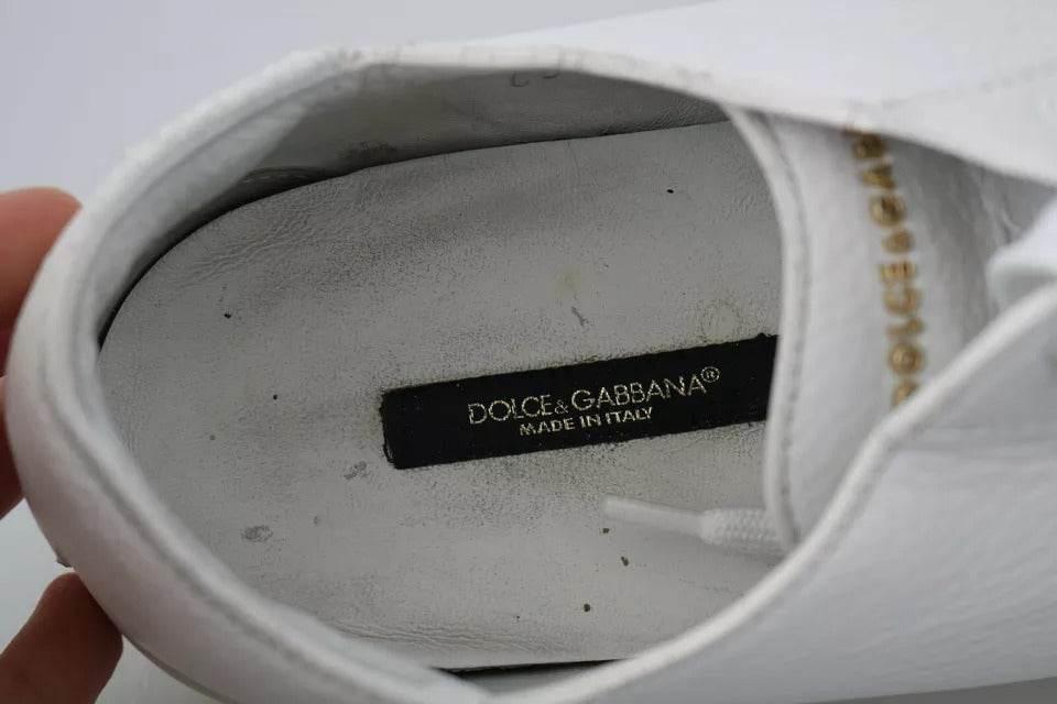 Dolce & Gabbana White Saint Tropez Lace Up Men Sneakers Men Shoes - Hilstor