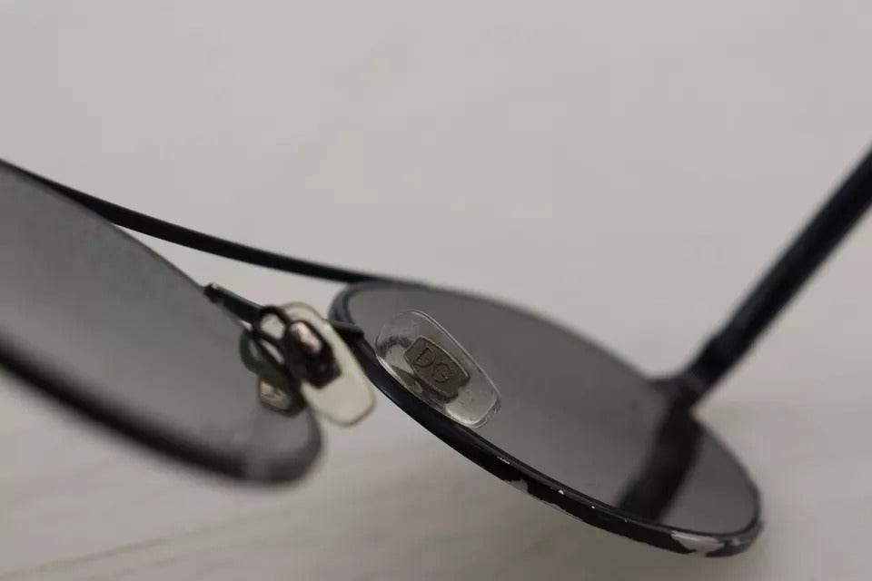 Dolce & Gabbana Matte Black Steel Frame Green Lens DG2245 Sunglasses - Hilstor
