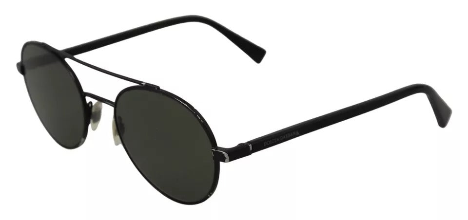 Dolce &amp; Gabbana mat sort stål stel Grøn linse DG2245 solbriller
