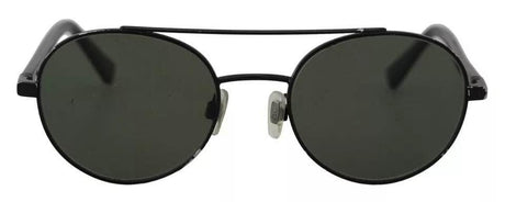 Dolce & Gabbana Matte Black Steel Frame Green Lens DG2245 Sunglasses - Hilstor