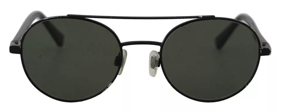 Dolce & Gabbana Matte Black Steel Frame Green Lens DG2245 Sunglasses - Hilstor