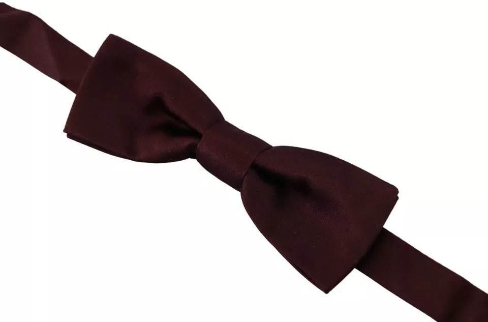 Dolce & Gabbana Bordeaux Silk Adjustable Neck Men Bow Tie - Hilstor