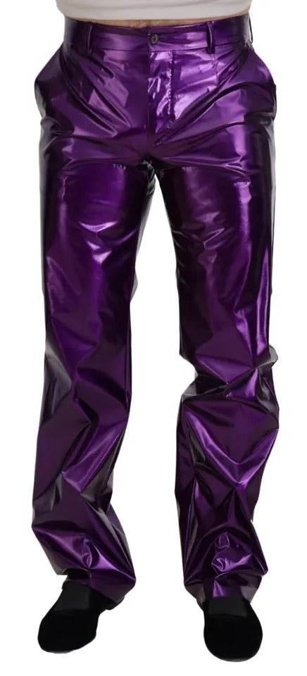 Dolce & Gabbana Purple Shining Men Casual Pants - Hilstor