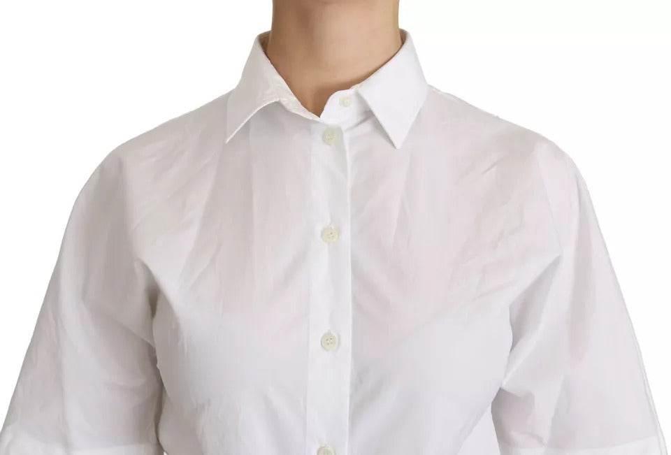 Dolce & Gabbana White Collared Short Sleeve Polo Shirt Top - Hilstor